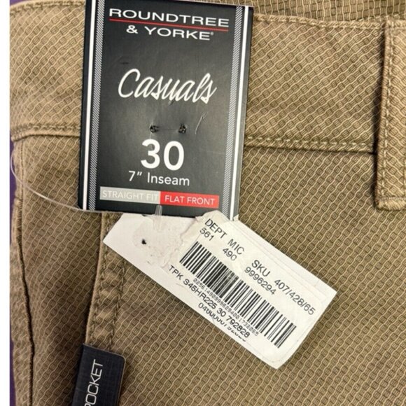 Roundtree & Yorke Casuals Straight Fit Shorts SIZE 30  NWT! - Picture 4 of 5